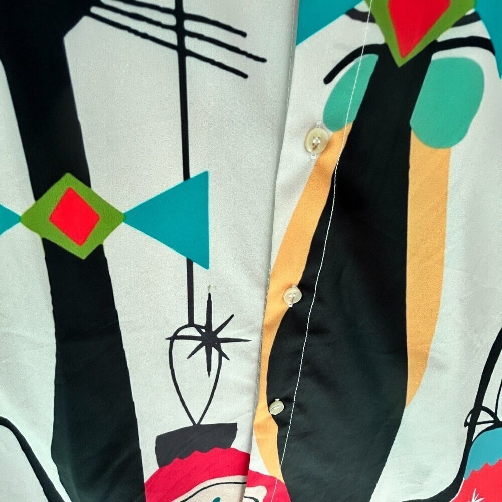 Hawaiian Christmas Retro Cats Short Sleeve Shirt Atomic Mod MCM Siamese Mens 4XL - Picture 9 of 10